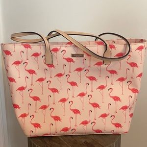 Kate Spade flamingo print leather tote